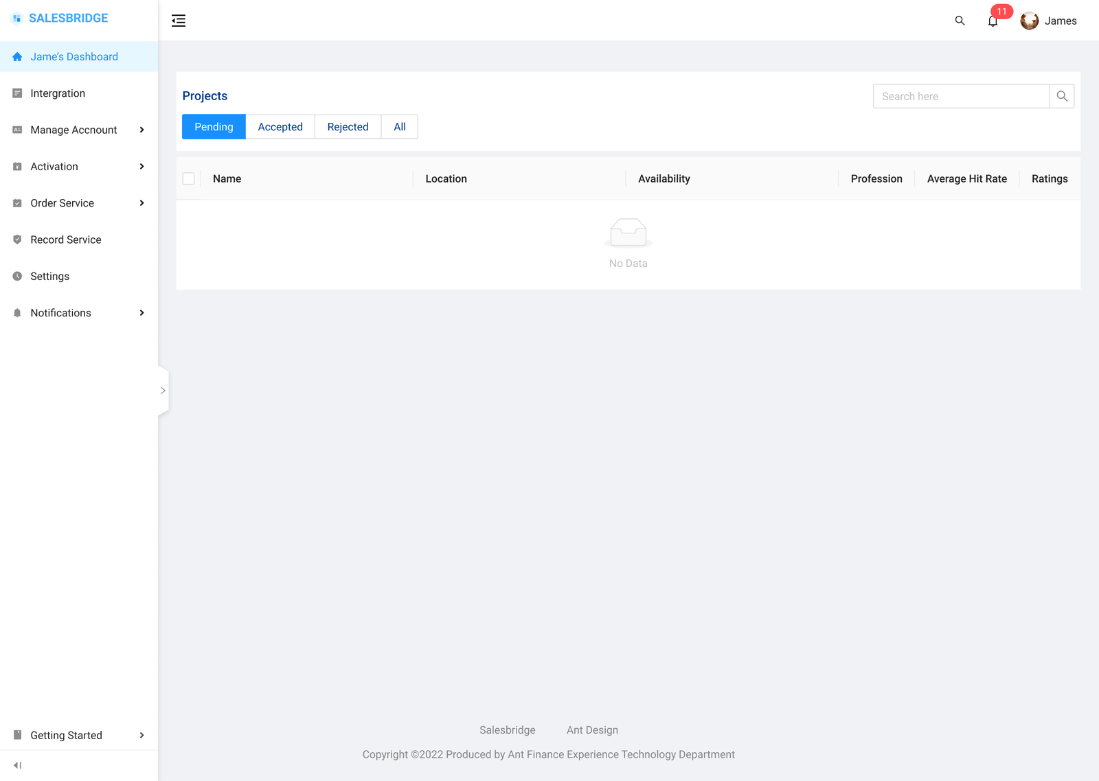 SalesBridge — Salesperson dashboard